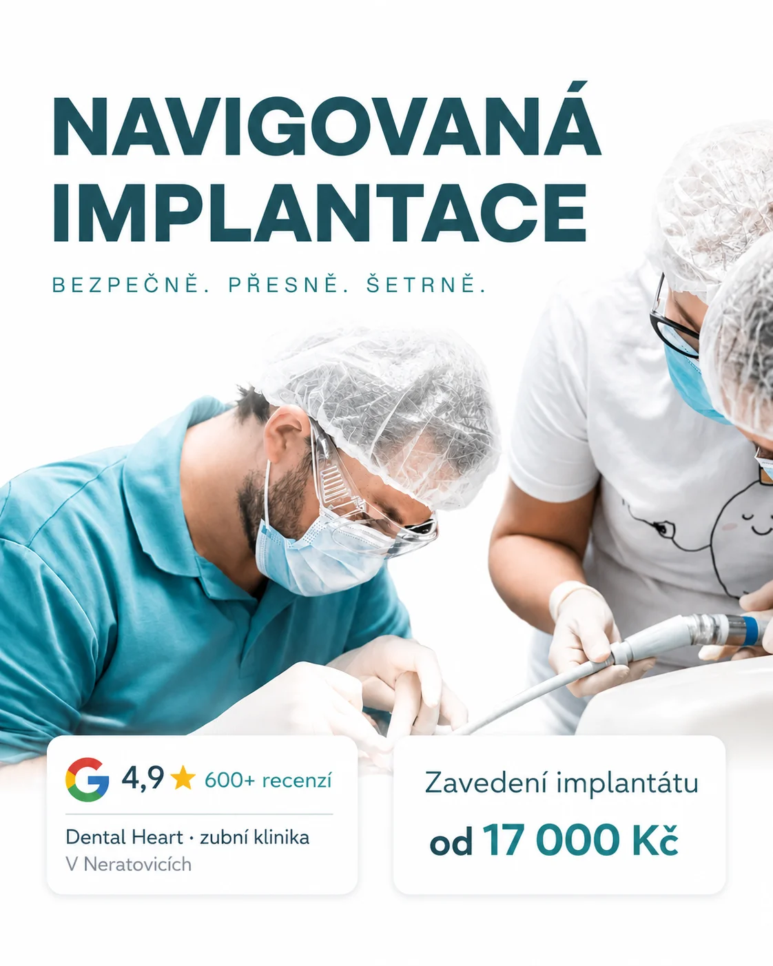 MUDr. Michal Mihalachi při zavádění zubního implantátu v ordinaci Dental Heart Neratovice