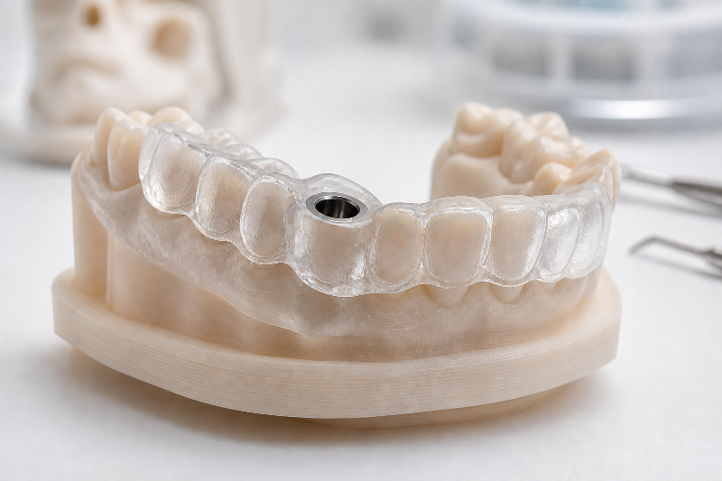 Chirurgická šablona pro navigované zavedení implantátu