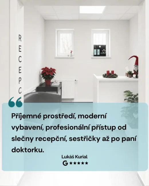 Hodnocení pacienta: Příjemné prostředí, moderní vybavení a profesionální přístup